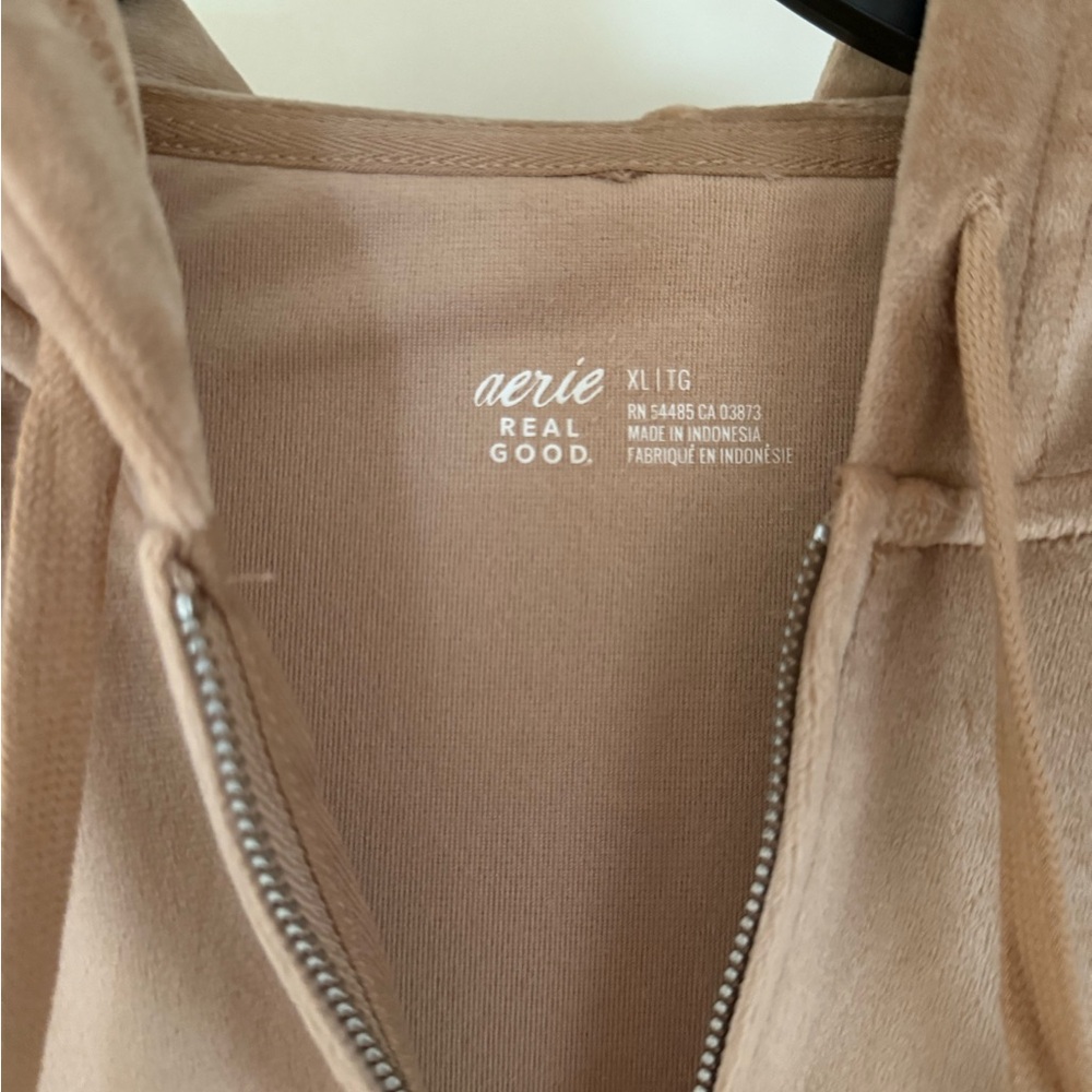 Aerie Velour Zip Up Hoodie - Picture 3 of 4
